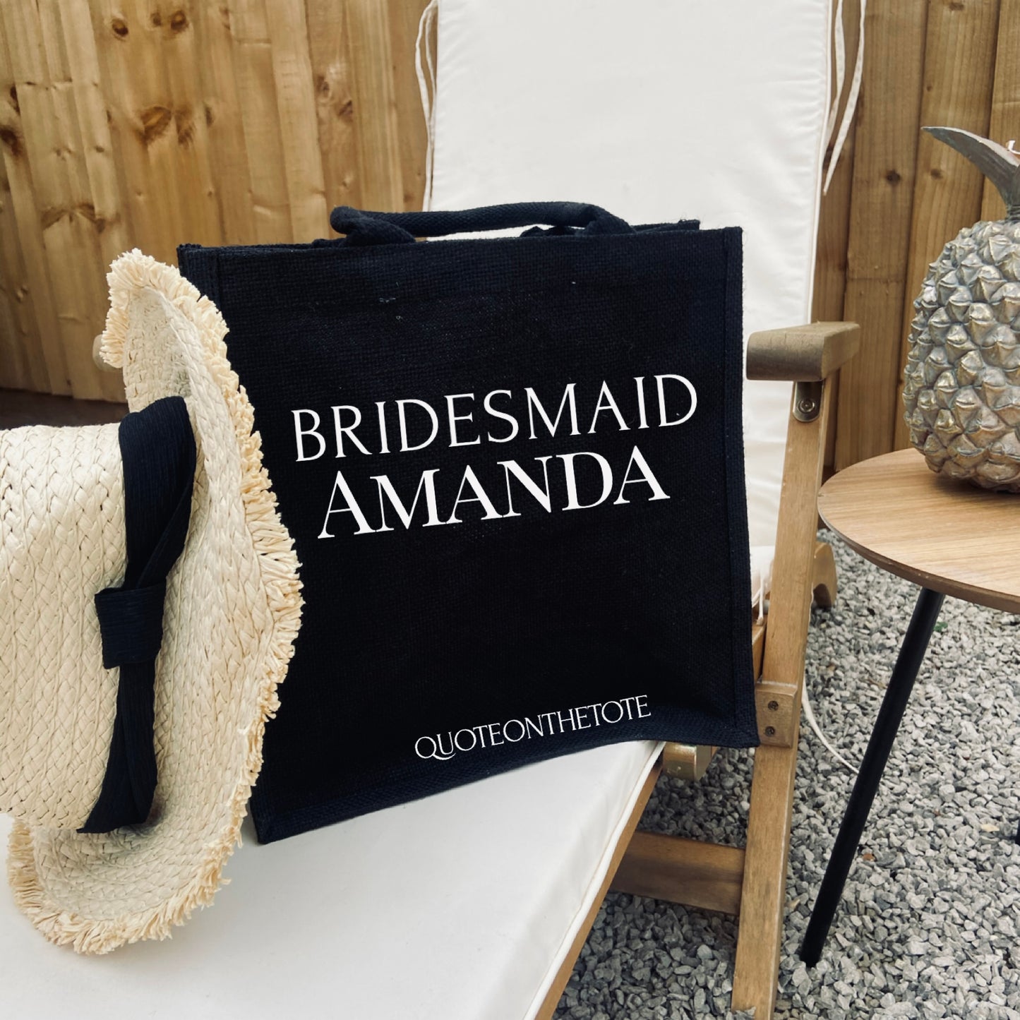 Black jute personalised