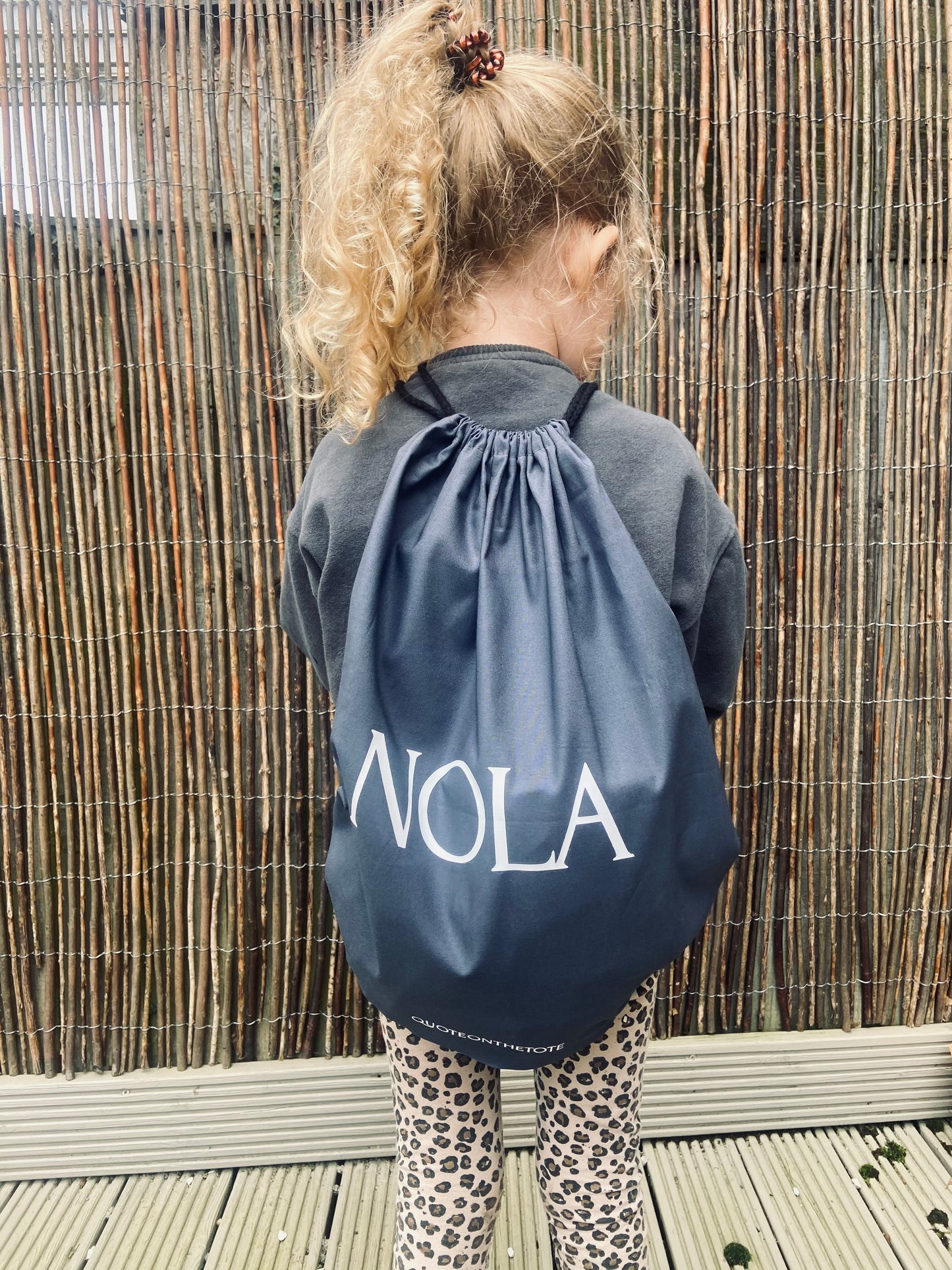 Personalised drawstring bag
