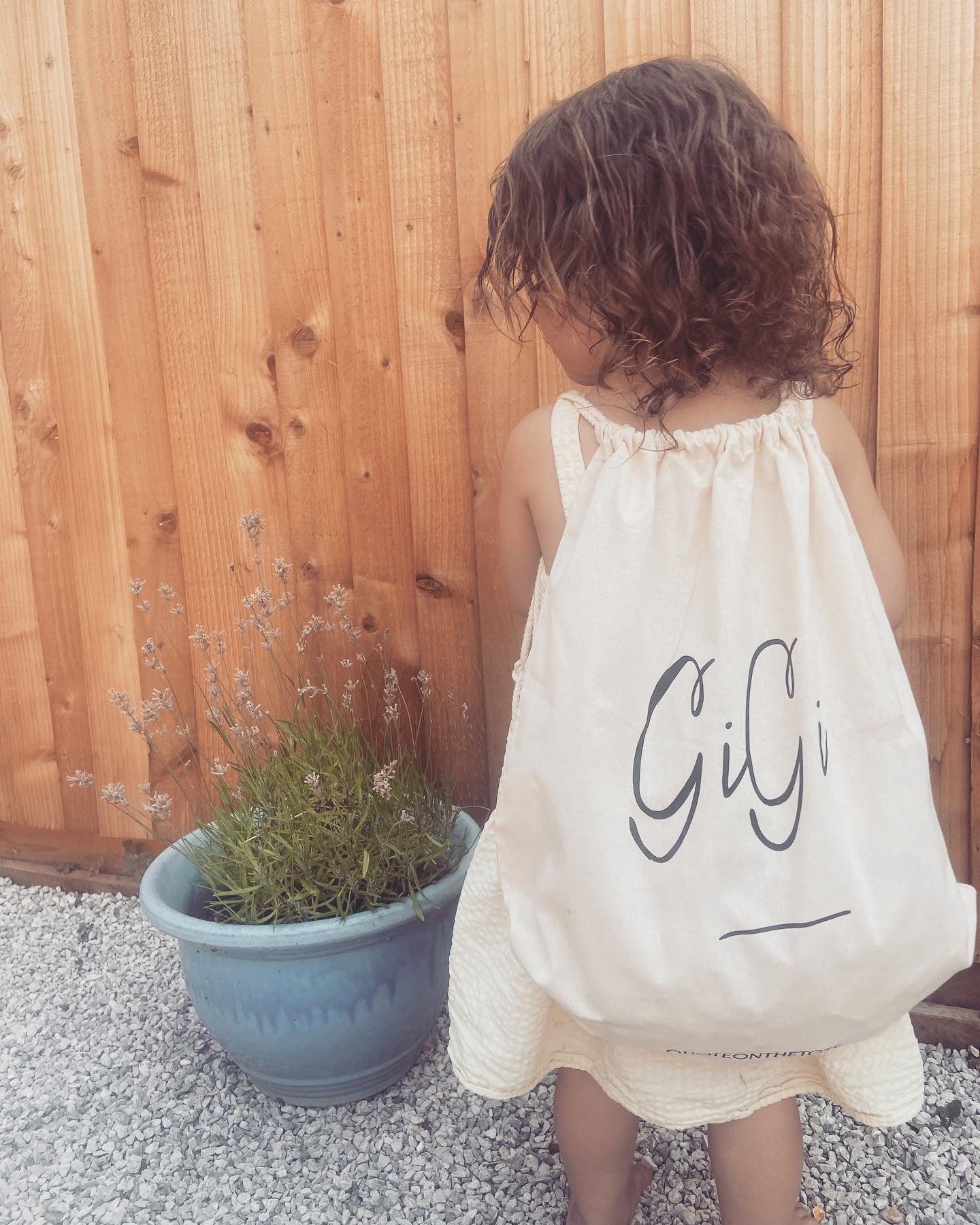 Children’s personalised drawstring beach bag