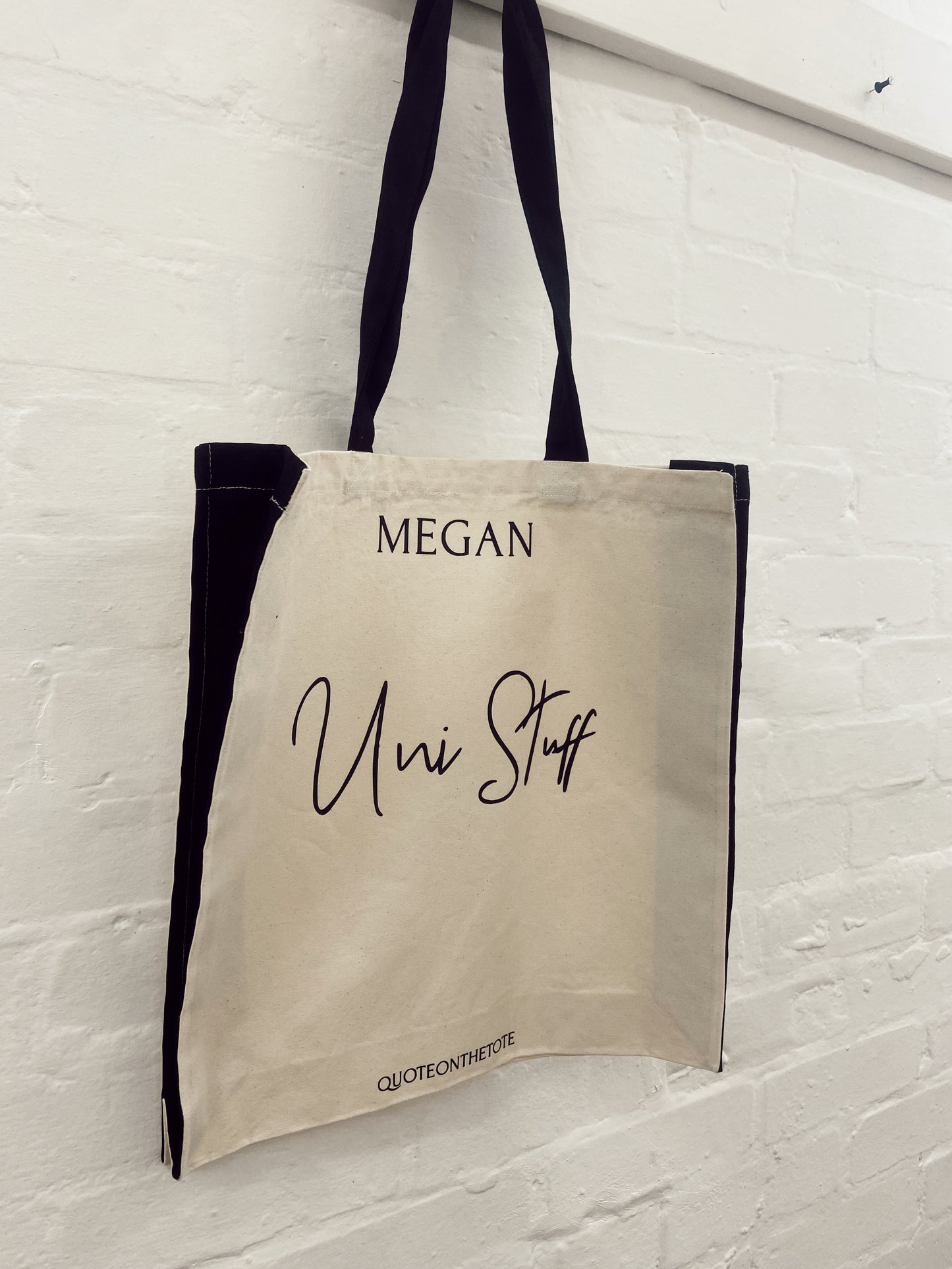 Personalised Uni stuff tote