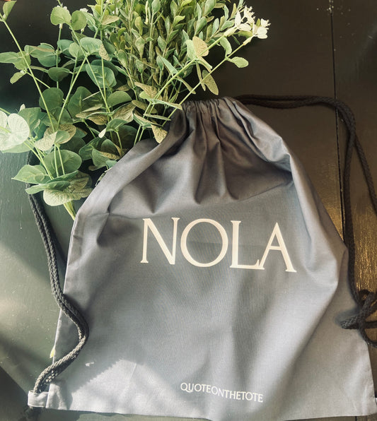 Personalised drawstring bag