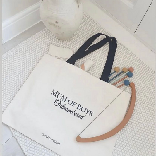 Mum of boys outnumbered - 100% organic cotton tote