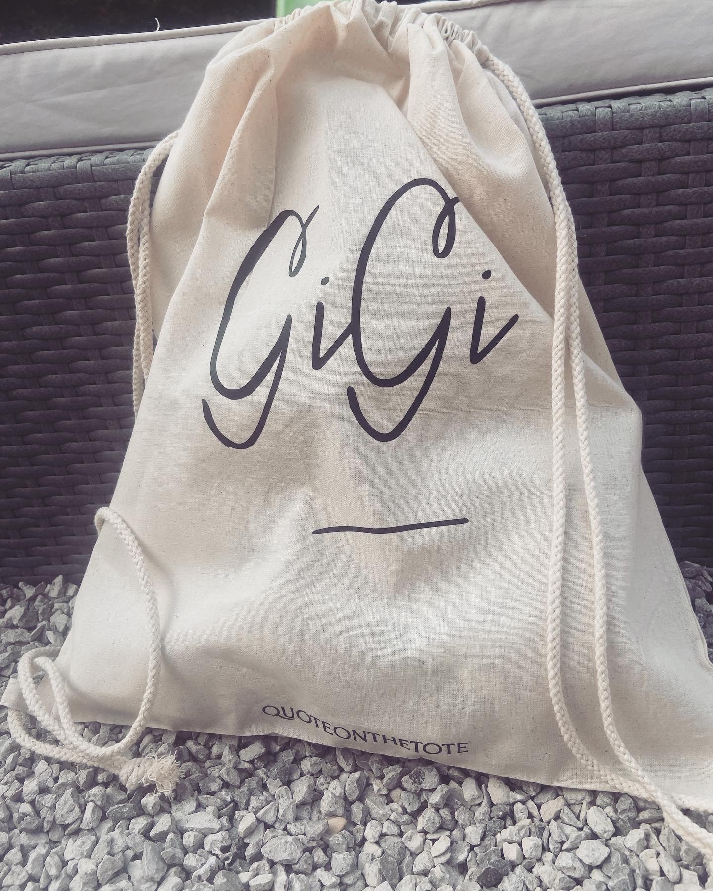 Children’s personalised drawstring beach bag