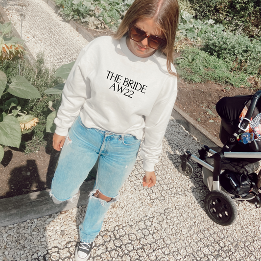 The bride personalised oversized cropped sweatshirt
